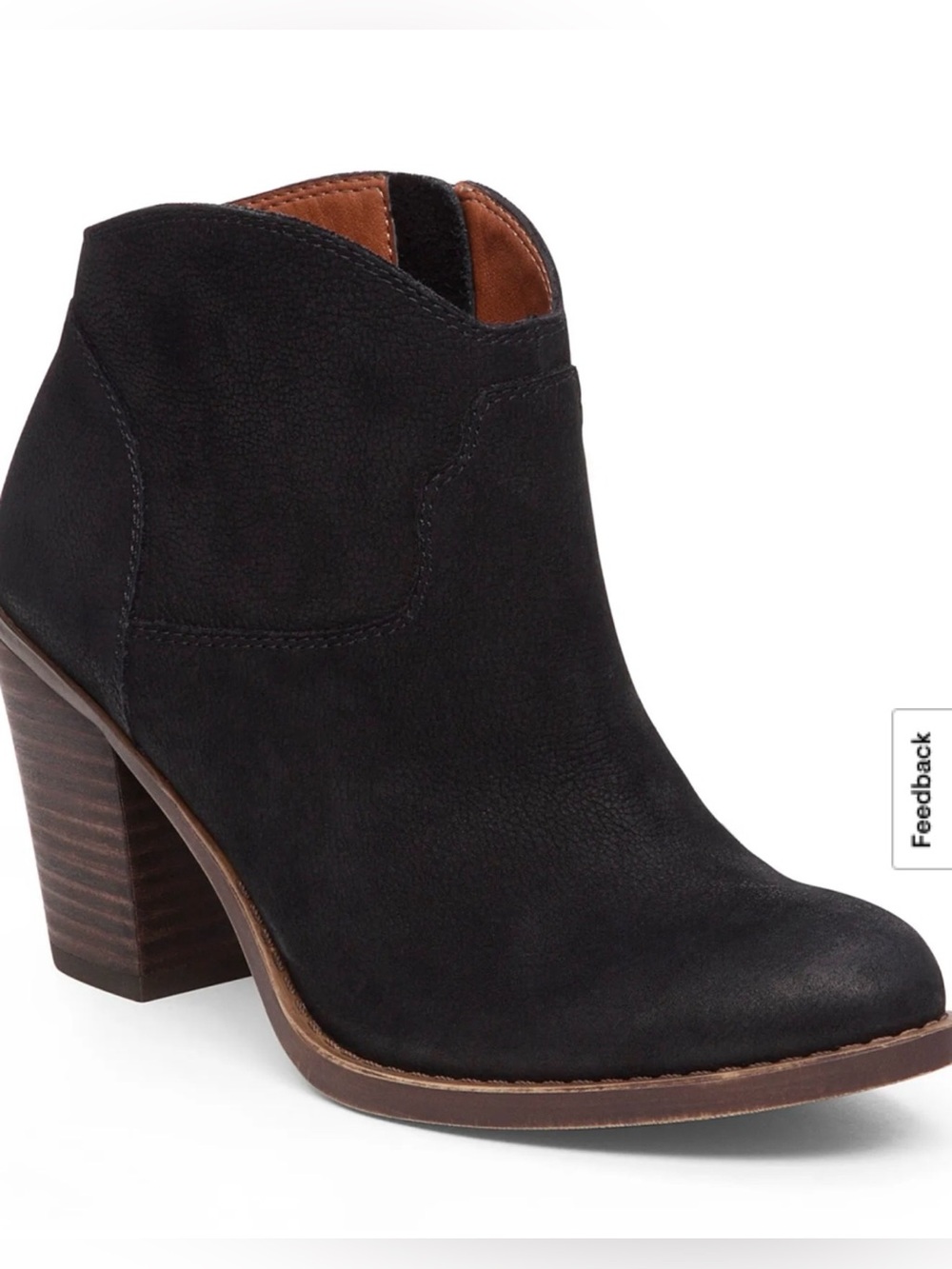NIB Lucky Brand Black Suede Eller Ankle Boot size 10